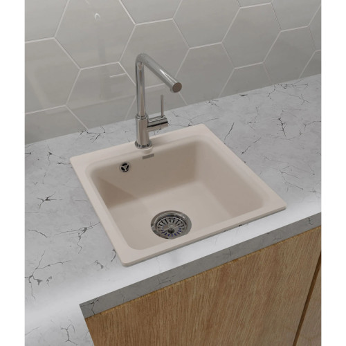 430 beige 1 чаша 368*332*160 мм, монтаж: врезной, материал: мрамор, цвет бежевый