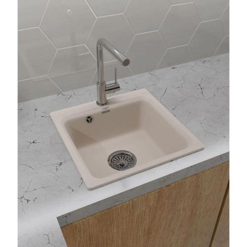 430 beige 1 чаша 368*332*160 мм, монтаж: врезной, материал: мрамор, цвет бежевый