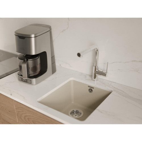 RIVELATO Мойка BERKANA 35 1-чаш 415*455, монтаж: универсальный, материал: кварц, цвет темно-бежевый RIVELATO Мойка BERKANA 35 1-чаш 415*455, монтаж: универсальный, материал: кварц, цвет темно-бежевый