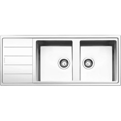 Мойка Smeg/ Мойка Smeg, сварная, из нержавеющей стали, серия Mira, ультранизкий профиль, 2 отверстия для смесителя, толщина рамки 0.7 мм, толщина чаши 1 мм, оборачиваемая, 2 чаши