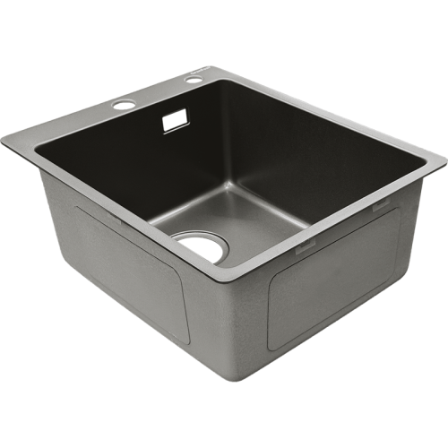METAL 4050 titan 1 чаша 360*420*205, общий размер: 400*500*200, монтаж: универсальный, материал: нержавеющая сталь AISI 304, цвет: титан
