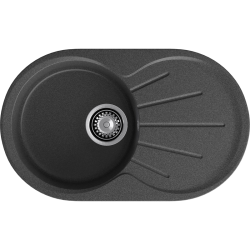 R-750L graphite 1-чаша+крыло 746*455 мм, монтаж: врезной, материал: мрамор, цвет: графит