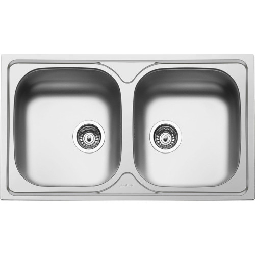 Кухонная мойка SMEG/ Мойка. Установка с бортиком 8 мм, необорачиваемая, нержавеющая сталь матовая