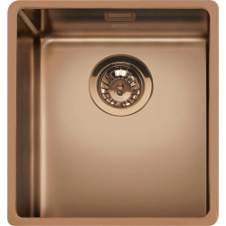 Мойка Smeg/ Мойка Smeg, штампованная, из нержавеющей стали, серия Mira, под столешницу, 34 см, толщина чаши 1 мм, цвет медный