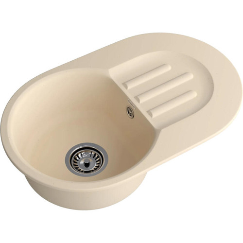 685 L beige 1-чаша+крыло 681*433 мм, монтаж: врезной, материал: мрамор, цвет: бежевый