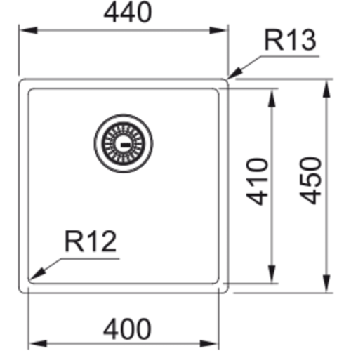 Мойка Franke/ BEST, Мойка Franke BXM 210/110-40 F-INOX, серия Mythos, мойка 440x450 мм, чаша 400x410x200 мм  возможен монтаж сверху, вровень и под столешницу, скрытый перелив, вентиль автомат с кнопкой, сифон, металлическая решетка-подставка, материал нер