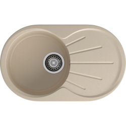 R-750L cashmere 1-чаша+крыло 746*455 мм, монтаж: врезной, материал: мрамор, цвет: кашемир