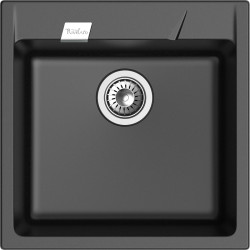 RIVELATO Мойка RAUM 50  1-чаша 500*510мм, монтаж: врезной, материал: кварц, цвет: черный