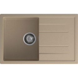 Q-780L sandy 1-чаша+крыло 770*495 мм, монтаж: врезной, материал: мрамор, цвет: песочный