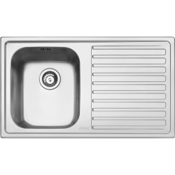 Кухонная мойка SMEG/ Мойка. Установка с бортиком 8 мм, необорачиваемая, крыло справа, нержавеющая сталь с микродекором