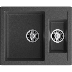 Q-610K graphite 2-чаши 610*500 мм, монтаж: врезной, материал: мрамор, цвет графит