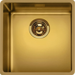 Мойка Smeg/ Мойка Smeg, штампованная, из нержавеющей стали, серия Mira, под столешницу, 40 см, толщина чаши 1 мм, цвет латунный