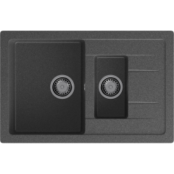 Q-775KL graphite 2-чаши+крыло 765*495 мм, монтаж: врезной, материал: мрамор, цвет графит