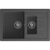 Q-775KL graphite 2-чаши+крыло 765*495 мм, монтаж: врезной, материал: мрамор, цвет графит