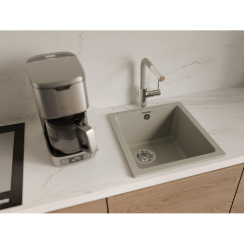RIVELATO Мойка BERKANA 35 1-чаш 415*455, монтаж: универсальный, материал: кварц, цвет топаз