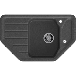 C-800E graphite 1-чаша+крыло 790*490 мм, монтаж: врезной, материал: мрамор, цвет: графит