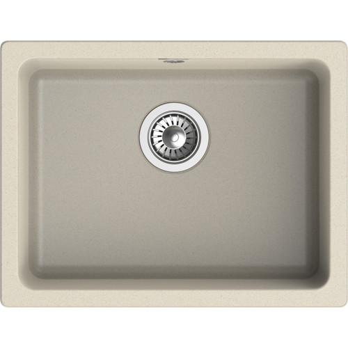 RIVELATO Мойка BERKANA 50 1-чаш 560*430, монтаж: универсальный, материал: кварц, цвет: темно-бежевый
