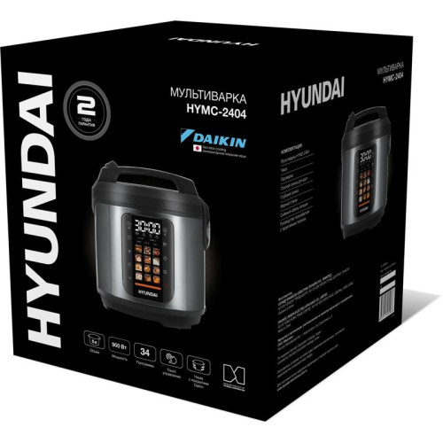 Мультиварка-скороварка Hyundai HYMC-2404 5л 900Вт серебристый/черный