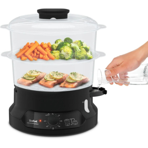 Пароварка Tefal VC139810 2ярус. 800Вт черный
