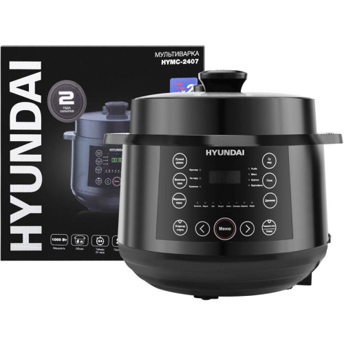 Мультиварка-скороварка Hyundai HYMC-2407 5.7л 1000Вт черный/черный
