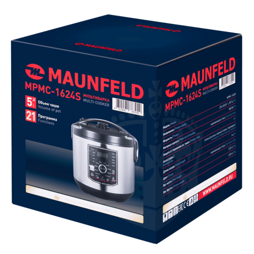 Мультиварка MAUNFELD/ Мультиварка MAUNFELD, мощность 860 Вт, электронное управление, 21 автоматическая программа, антипригарное покрытие, объем чаши 5 л, регулировка времени приготовления, разогрев, звуковой сигнал, автоподогрев, дисплей, отсрочка старта, Мультиварка MAUNFELD/ Мультиварка MAUNFELD, мощность 860 Вт, электронное управление, 21 автоматическая программа, антипригарное покрытие, объем чаши 5 л, регулировка времени приготовления, разогрев, звуковой сигнал, автоподогрев, дисплей, отсрочка старта,