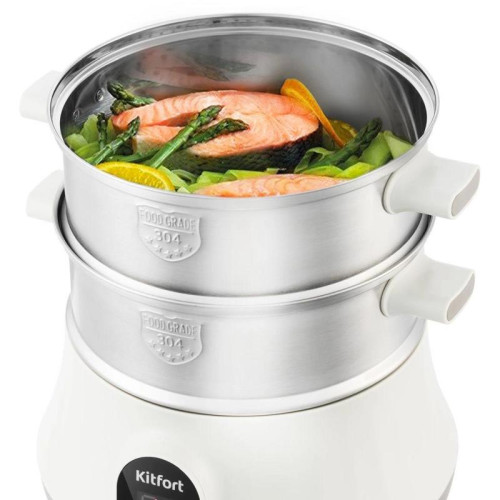 Пароварка Kitfort КТ-2035 5ярус. 600Вт серебристый