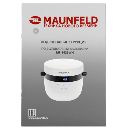 Мультиварка MAUNFELD/ Мультиварка, мощность 860 Вт, 5 л, 8 автоматических программ, сенсорное управление, отсрочка старта, цвет: белый