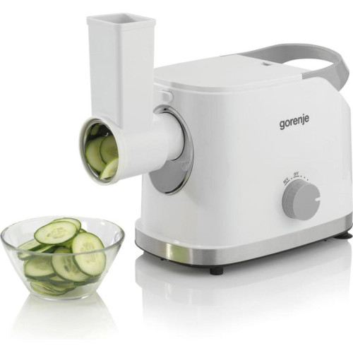 Мясорубка Gorenje MG1802SJW Мясорубка Gorenje, мощность 1800 Вт, производительность 2.1 кг/мин, реверс, толкатель, 2 диска, насадка для колбасок, защита от перегрева, цвет белый