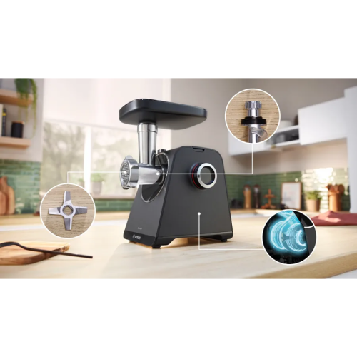 Мясорубка Bosch MFWS440B Мясорубка Bosch, мощность 1900 Вт, цвет черный