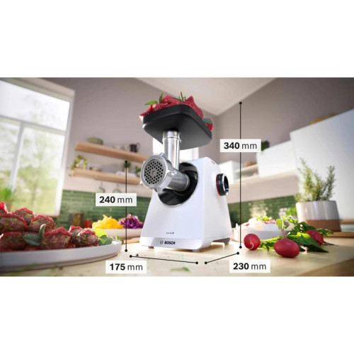 Мясорубка Bosch MFWS609W 2100Вт белый/черный