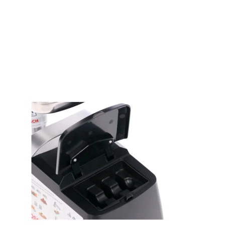 Мясорубка BOSCH MFW68640 800/2200Вт, 4.3 кг/мин., черный/метал фронт, реверс, отсек для хран., 3 диска, кебаб Мясорубка BOSCH MFW68640 800/2200Вт, 4.3 кг/мин., черный/метал фронт, реверс, отсек для хран., 3 диска, кебаб