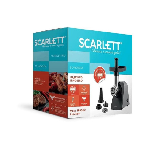 Мясорубка Scarlett SC-MG45S76 1800Вт серый/черный Мясорубка Scarlett SC-MG45S76 1800Вт серый/черный