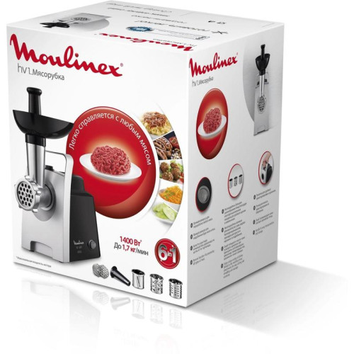 Мясорубка Moulinex ME108832 1400Вт черный/серебристый