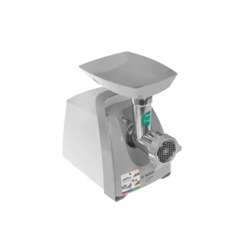 Мясорубка BOSCH MFW66020 600/1800Вт, 3 кг/мин., белый/серый фронт, реверс, отсек для хран., 3 диска, кебаб Мясорубка BOSCH MFW66020 600/1800Вт, 3 кг/мин., белый/серый фронт, реверс, отсек для хран., 3 диска, кебаб