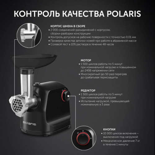 Мясорубка Polaris PMG 1872 1800Вт черный