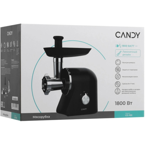 Мясорубка Candy CG-102 1800Вт черный/серебристый Мясорубка Candy CG-102 1800Вт черный/серебристый