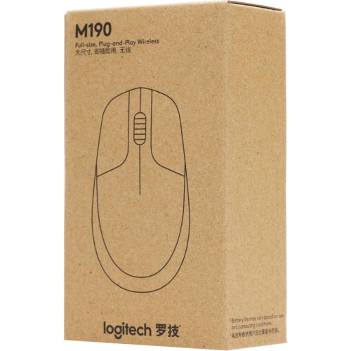 Мышь Logitech M190 черный оптическая 1000dpi беспров. USB 2but (910-005924)