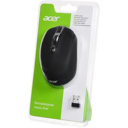 Мышь компьютерная/ Беспроводная мышь ACER OMR050  Wireless Dual Mode Mouse 1600dpi (6but) black