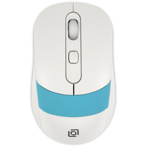 Мышь Oklick 310MW белый/синий оптическая 3200dpi беспров. USB для ноутбука 4but (1869094)