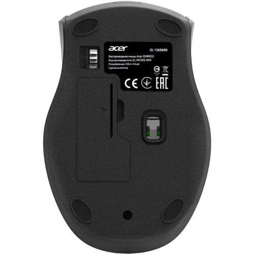 Мышь Acer OMR032 черный/красный оптическая 1600dpi беспров. USB 3but (ZL.MCEEE.009)