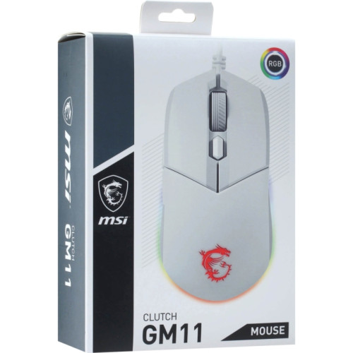 Мышь MSI Clutch GM11 белый оптическая 5000dpi USB 5but (S12-0401980-CLA)