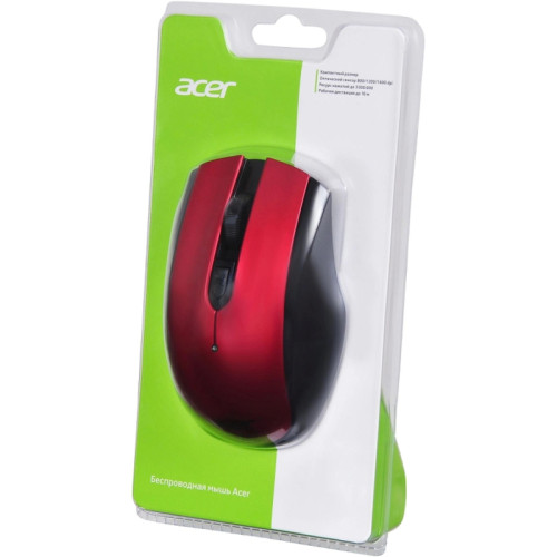 Мышь Acer OMR032 черный/красный оптическая 1600dpi беспров. USB 3but (ZL.MCEEE.009)