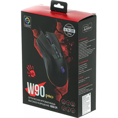 Мышь A4Tech Bloody W90 Pro черный оптическая 16000dpi USB 10but