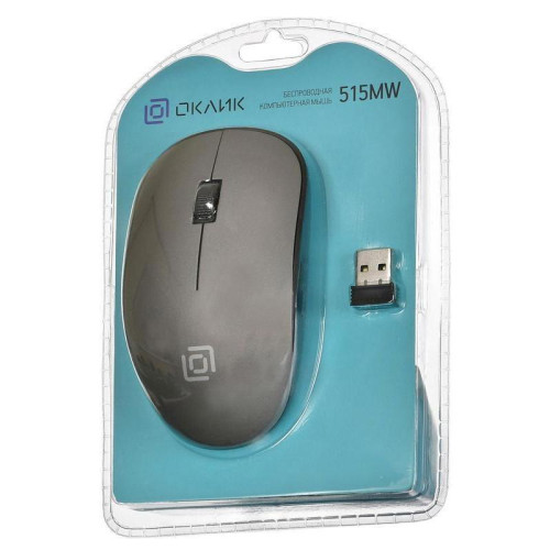 Мышь Oklick 515MW черный/серый оптическая 1200dpi беспров. USB для ноутбука 3but (1018267)