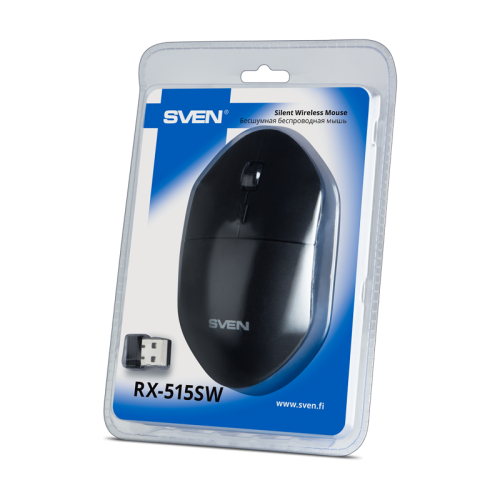 Беспроводная мышь SVEN RX-515SW чёрная (2,4 GHz, 3+1кн. бесш. кн., 800-1600DPI, блист)