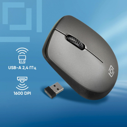 Мышь Oklick 486MW черный/серый оптическая 1600dpi беспров. USB для ноутбука 3but (1196552)