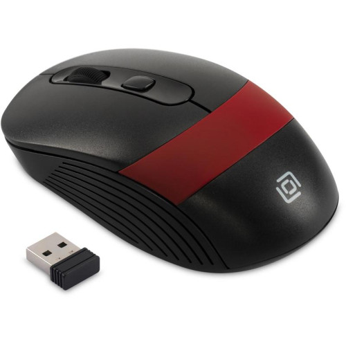 Мышь Oklick 310MW черный/красный оптическая 3200dpi беспров. USB для ноутбука 4but (1869093)