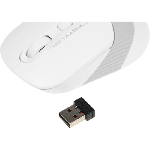 Мышь A4Tech Fstyler FG10S белый/серый оптическая 2000dpi silent беспров. USB для ноутбука 4but (FG10S WHITE)