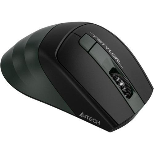 Мышь A4Tech Fstyler FB35S темно-зеленый/черный оптическая 2000dpi беспров. BT/Radio USB для ноутбука 5but (FB35S USB MIDNIGHT GREEN)