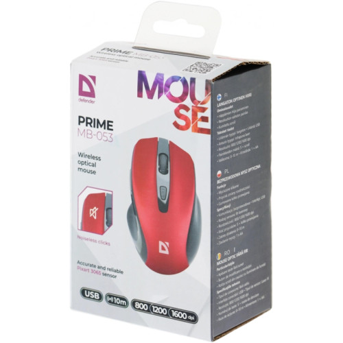 Мышь DEFENDER WRL PRIME MB-053 RED 52052